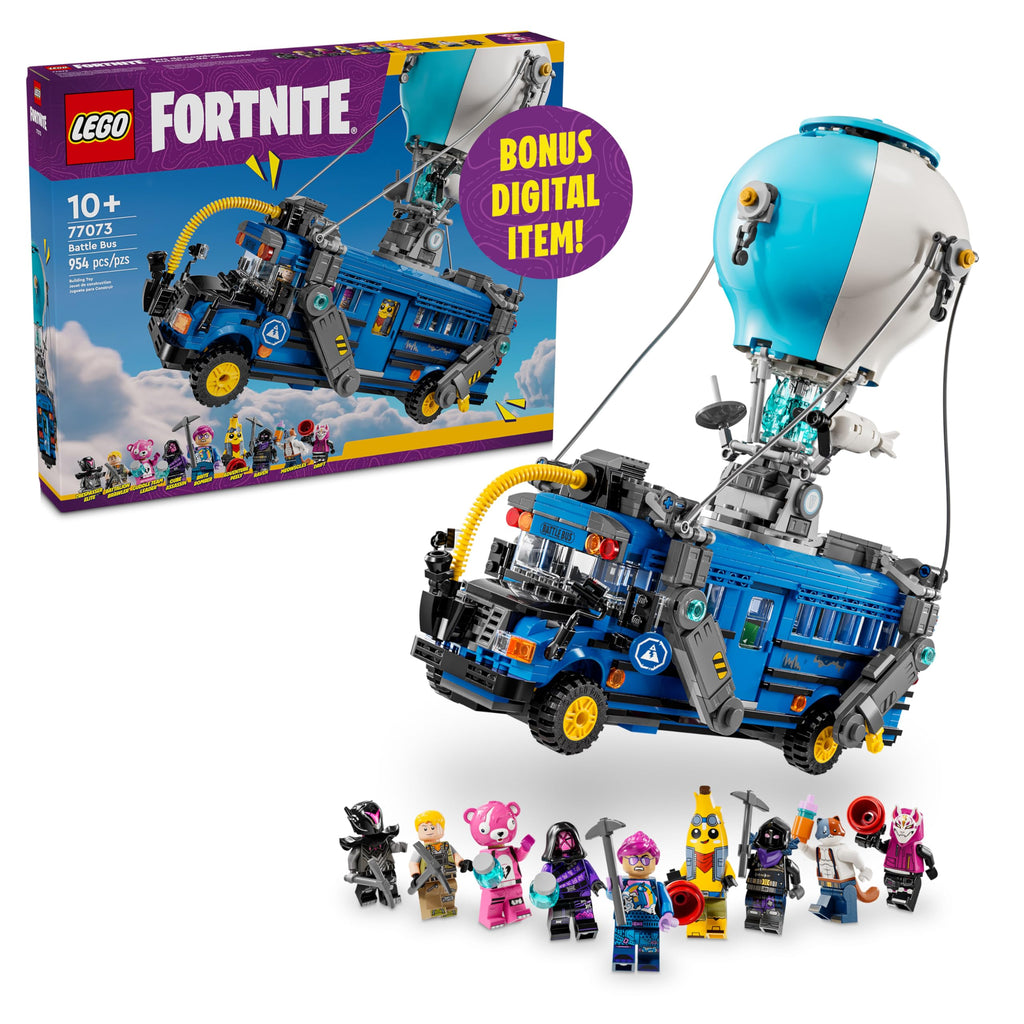 LEGO Fortnite Battle Bus - Collectible Fortnite Toy for Kids, Boys and Girls, Ages 10+ - Pretend Play Set with 9 Minifigures from Video Game - Gift Ideas for Fans - 77073