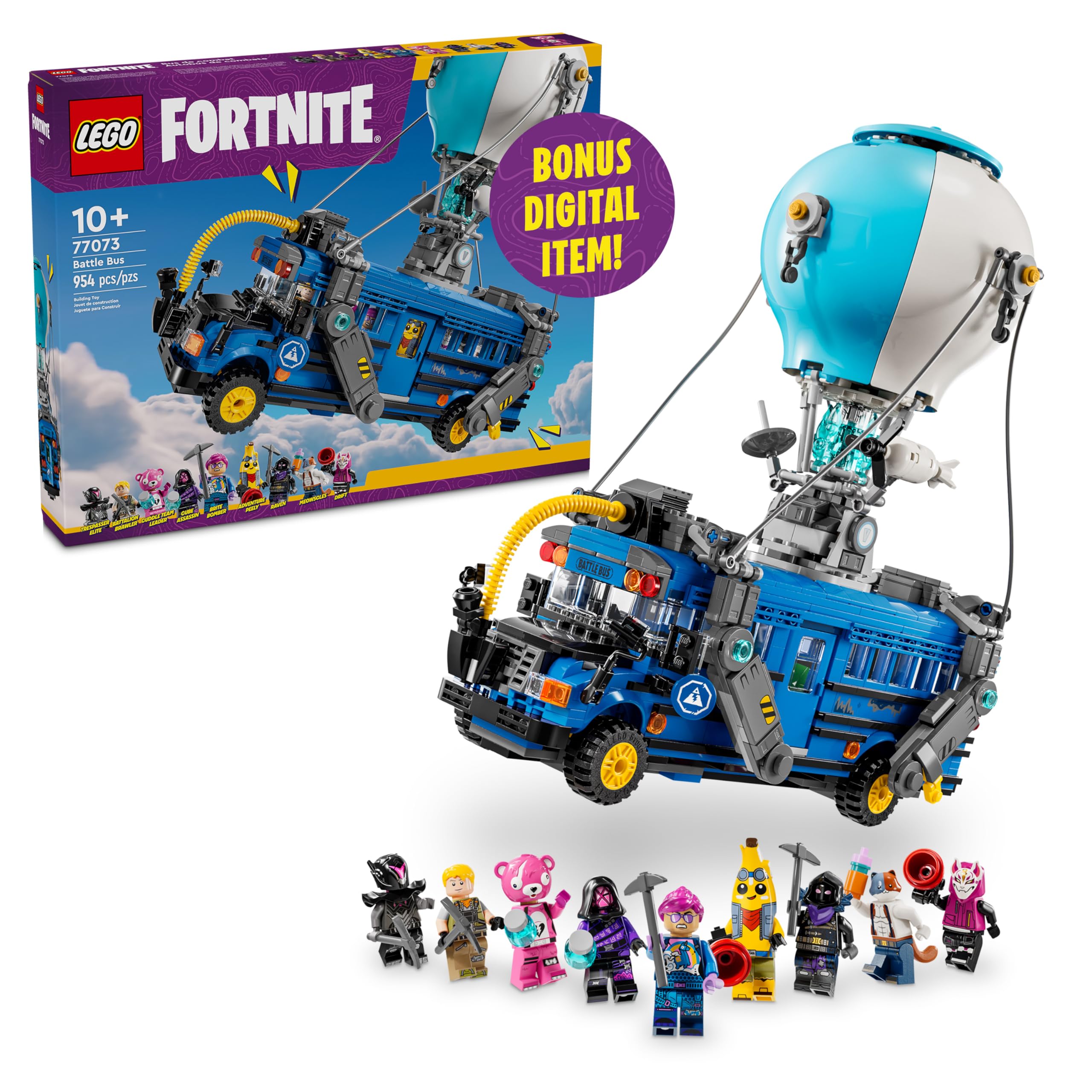 LEGO Fortnite Battle Bus - Collectible Fortnite Toy for Kids, Boys and Girls, Ages 10+ - Pretend Play Set with 9 Minifigures from Video Game - Gift Ideas for Fans - 77073