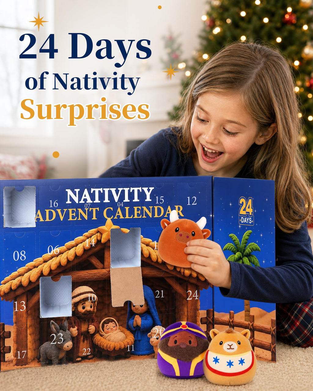 Nativity Advent Calendar 2026 for Kids Toddlers Adults, 24 Day Holiday Gift
