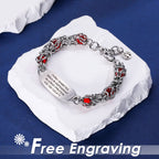 JFJEWER Medical Alert Bracelets for Women Free Engraving, Personalized Customizable ID Bracelet with Fashion Charm, Stainless Steel Emergency Medical Bracelets for Women - Style 1