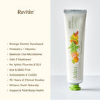 Revitin Toothpaste | Fluoride-Free Prebiotic Mint Tooth Gel | No SLS, Gluten Free, Dye Free, GMO Free, No Sweeteners | Non-Toxic, Kid Approved, Pack of 3
