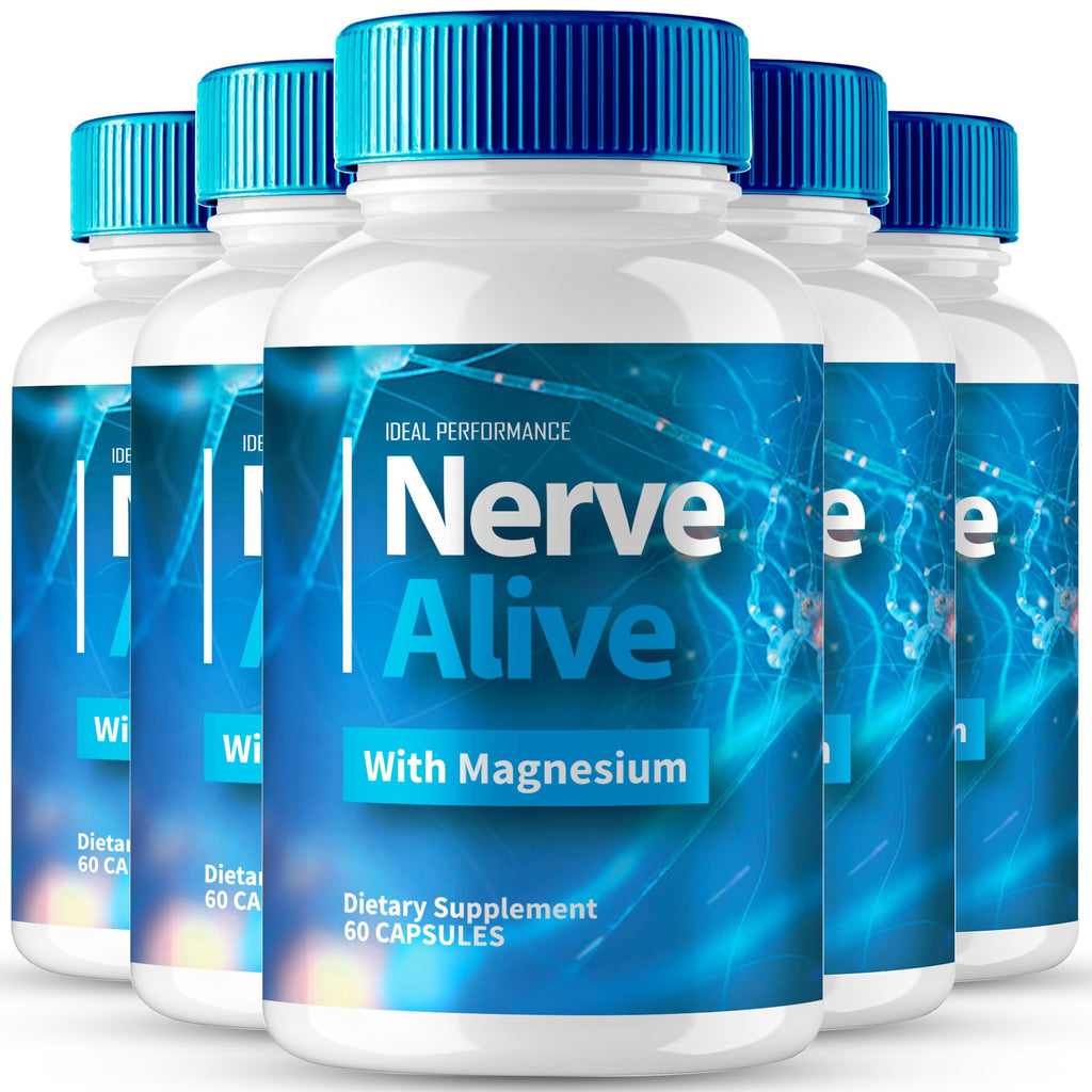 Nerve Alive for Nerve Pain Capsules, Nerve Alive for Neuropathy Supplement Pills, Nerve Health Support Advanced Formula - Maximum Strength, NerveAlive Natural Support Reviews (5 Pack)