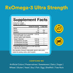 Natural Factors RxOmega-3 Ultra Strength - Brain & Heart Health Support - Eye Health Supplement with EPA & DHA - Supplement with Omega-3 Fatty Acids - 150 Softgels (75 Servings)