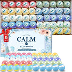 TranquilBliss Bath Bombs Set 50 PCS with 10 Scents, Natural Bathbombs, Blue