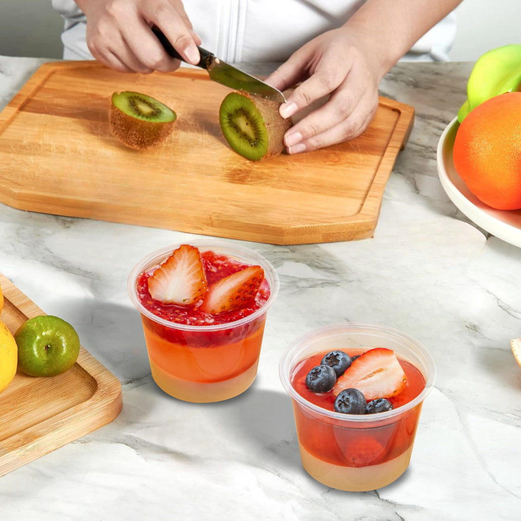 TashiBox 200 Sets-5.5 Ounce Disposable Plastic Jello Shot Cups with Lids, Souffle Portion Cups…