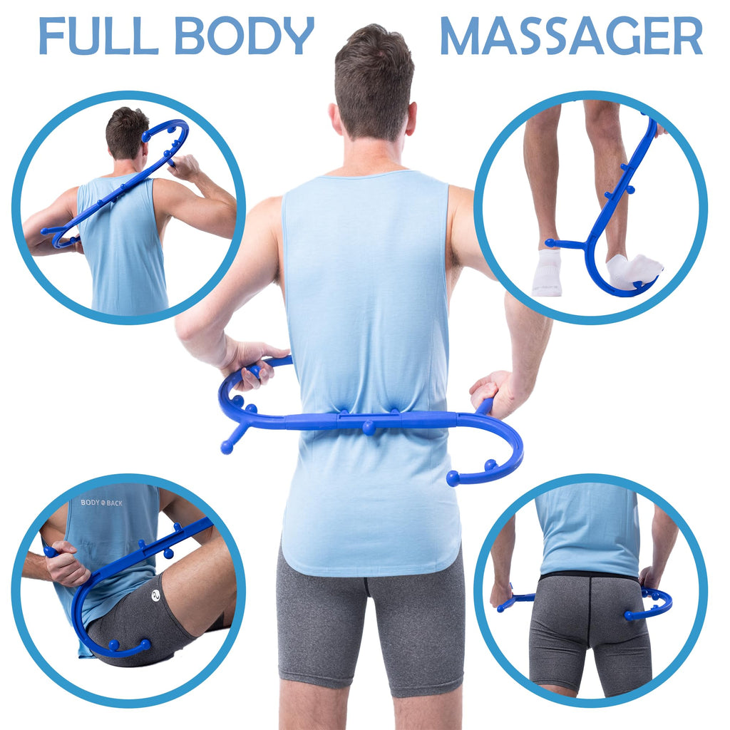 Body Back Buddy Classic USA Made FSA Eligible Handheld Full Body Massage Cane Trigger Point Massage Tool for Deep Tissue Pain Relief - Dual Massage Hooks for Back, Shoulder, Neck. Manual Back Massager