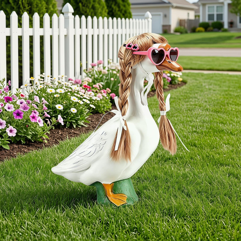 YFFSQXH 3 Styles Porch Goose Wig Set for 17/23 Inch Lawn Goose Statue