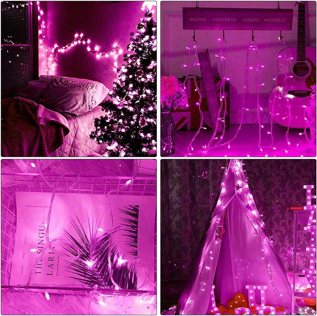 ILLUMINEW Pink Christmas String Lights, Valentine Day Room Decor, 300 LED