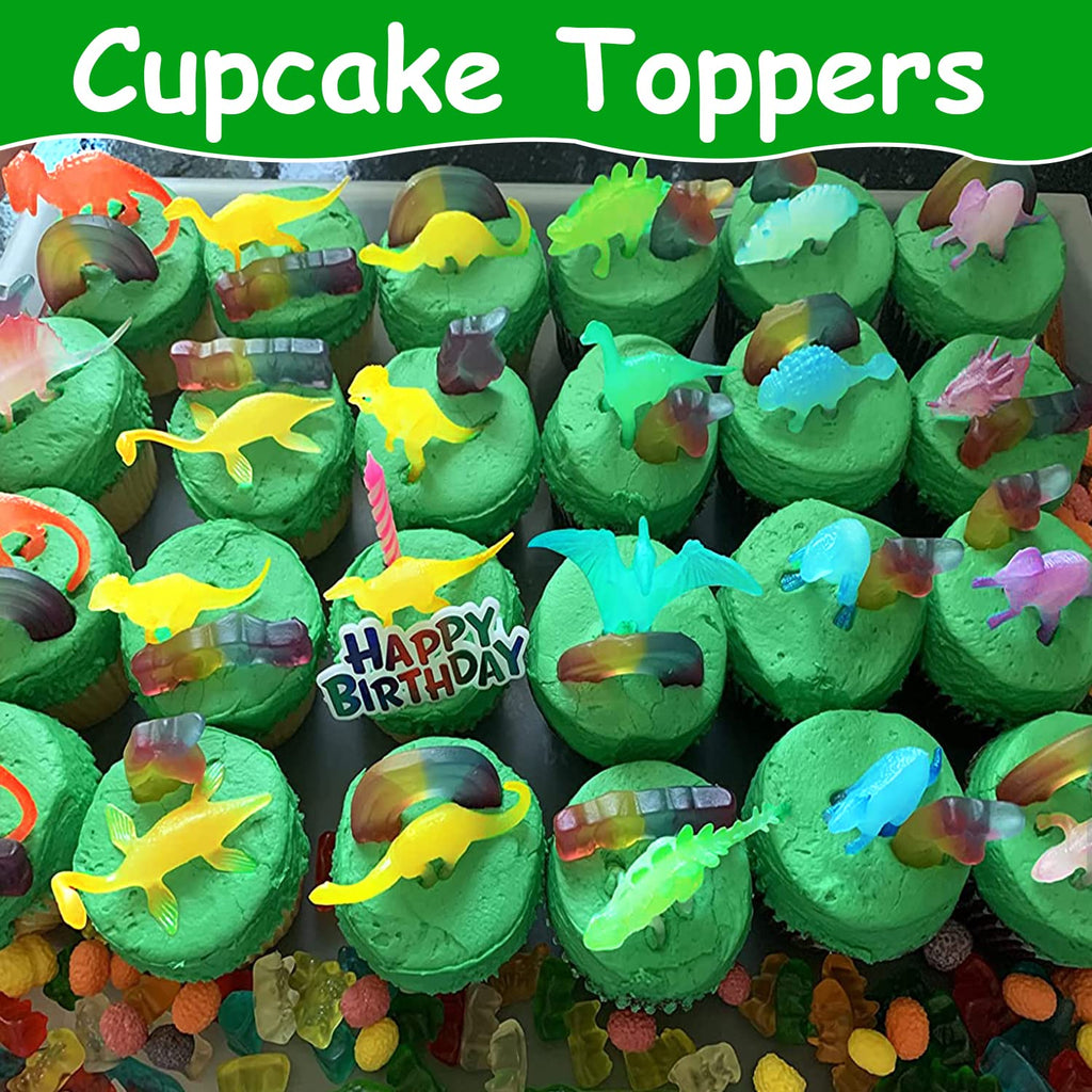 48Pcs Glow in Dark Mini Dinosaur Kids Birthday Party Favors Halloween Bulk