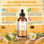 GREENPEOPLE 17-in-1 Triple Magnesium Complex Supplement,Magnesio Liquid Drops with Magnesium Glycinate & Citrate,Pineapple Flavor,Calm Mood,Muscle & Sleep for Adults,4 fl. oz 2Pack
