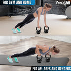 Yes4All Solid Cast Iron Kettlebell Weight ��� Great for Full Body Workout and Strength Training ��� Kettlebell 5 lbs (Black)