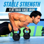 Yes4All Solid Cast Iron Kettlebell Weights Set ��� Great for Full Body Workout and Strength Training ��� Kettlebell 10 lbs (Black)