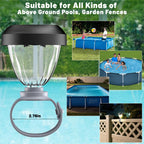 JEMULICE Solar Pool Lights for Above Ground Pools, LED Energy Saving Warm White Light, Waterproof for Frame Swimming Pools Night Accessories (8 Pcs)