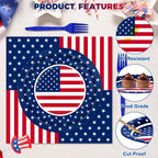 QZYL 122 PCS 4th of July Decorations, 30 Sets 250th Anniversary Patriotic Plates and Napkins, Disposable Fourth of July Paper Plate and Napkin Tablecloth Forks, USA Flags Memorial Day Party Supplies