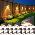 KOOPER Solar Fence Lights Outdoor Waterproof 20 Pack, Solar Fence Lights with Ultra-Bright LED Lens, 10 Modes & 9 Colors Outdoor Solar Lights for Fence, Backyard, Railing, Patio, Wall, Step, Deck