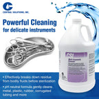 CSI Central Solutions Multi Enzymatic Cleanser - Hospital Grade Medical Instrument Cleaner for Presoak and Manual Processing, 1 Gal