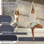 Fitvids 1/2-Inch Thick High Density Foam Exercise Yoga Mat with Carrying Strap, For Cushioning The Body Against Hard Floors, Graphite