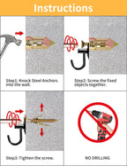 COMFRTX 3 Sizes Self Drilling Drywall Anchors Kit with Screws Heavy Duty
