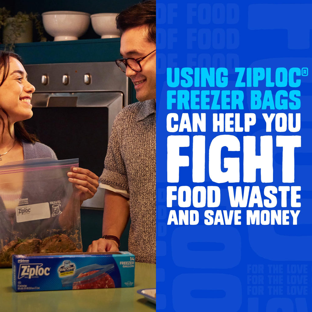 Ziploc Two Gallon Food Storage Freezer Bags, Easy Open and Close, 30 Count (Packaging May Vary) (Pack of 2)