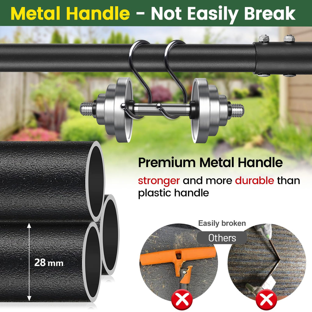 Edger Lawn Tool, Sharp Saw-Tooth Half Moon Hand Lawn Edging Tool for Landscaping, 49" Adjustable Long Handle Manual Edgers with T-Grip for Sidewalk Flower Bed Yard Garden Border Cable Burying