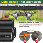 Edger Lawn Tool, Sharp Saw-Tooth Half Moon Hand Lawn Edging Tool for Landscaping, 49" Adjustable Long Handle Manual Edgers with T-Grip for Sidewalk Flower Bed Yard Garden Border Cable Burying
