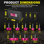 Premium 8Pcs PVC Pipe Reamer Kit - Complete Reamer Set, Fits Standard 1/2" Drills, Includes P3/4", 1", 1-1/4", 1-1/2", 2", 2-1/2", 3", 4" For Standard 1/2" Drills, Ideal for PVC, CPVC, ABS Pipes