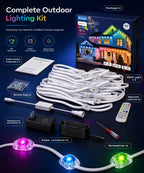 Ecoeve Permanent Outdoor Lights for House, 200ft RGB+IC Christmas LED Light