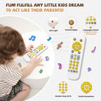 Baby TV Remote Toy - Realistic Play Remote toy with Lights and Sounds, 3 Languages (English, Spanish & French), Learning Musical Toys, Preschool Infant Boys Girls Toys Gift for 1 2 Year Old, Black