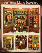 CUTEBEE Book Nook Kit - DIY Miniature House Dollhouse Kit for Adult and Teens, Booknook Bookshelf Decor Alley Model Build with LED Light, Gifts for Family and Friends (Memories Music Bookshop)