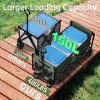 InBrave 34" Extra Long Collapsible Wagon Cart, 360LBS Capacity, Army Green