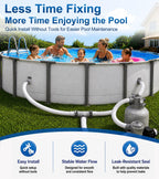 Pool Hose Connector for Leak-Proof Dual Seal and Stable Water Flow, 1.5" to 1.5" T-Joint Pool Hose Adapter for Pool Parts and Accessories Replacement, Easy No-Tool Install for Above Ground Pools