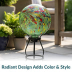 Sunnydaze 10" Glass Gazing Ball for Garden, Globe for Outdoor Display