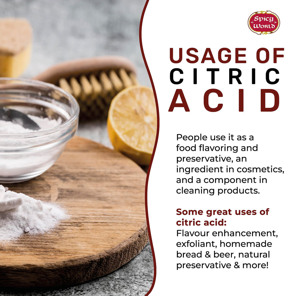 Citric Acid 2 LB Bag - 100% Pure, Food Grade & Non-GMO - Citric Acid Powder For Cleaning, Bath Bombs, Preserving - Fine Granular by Spicy World