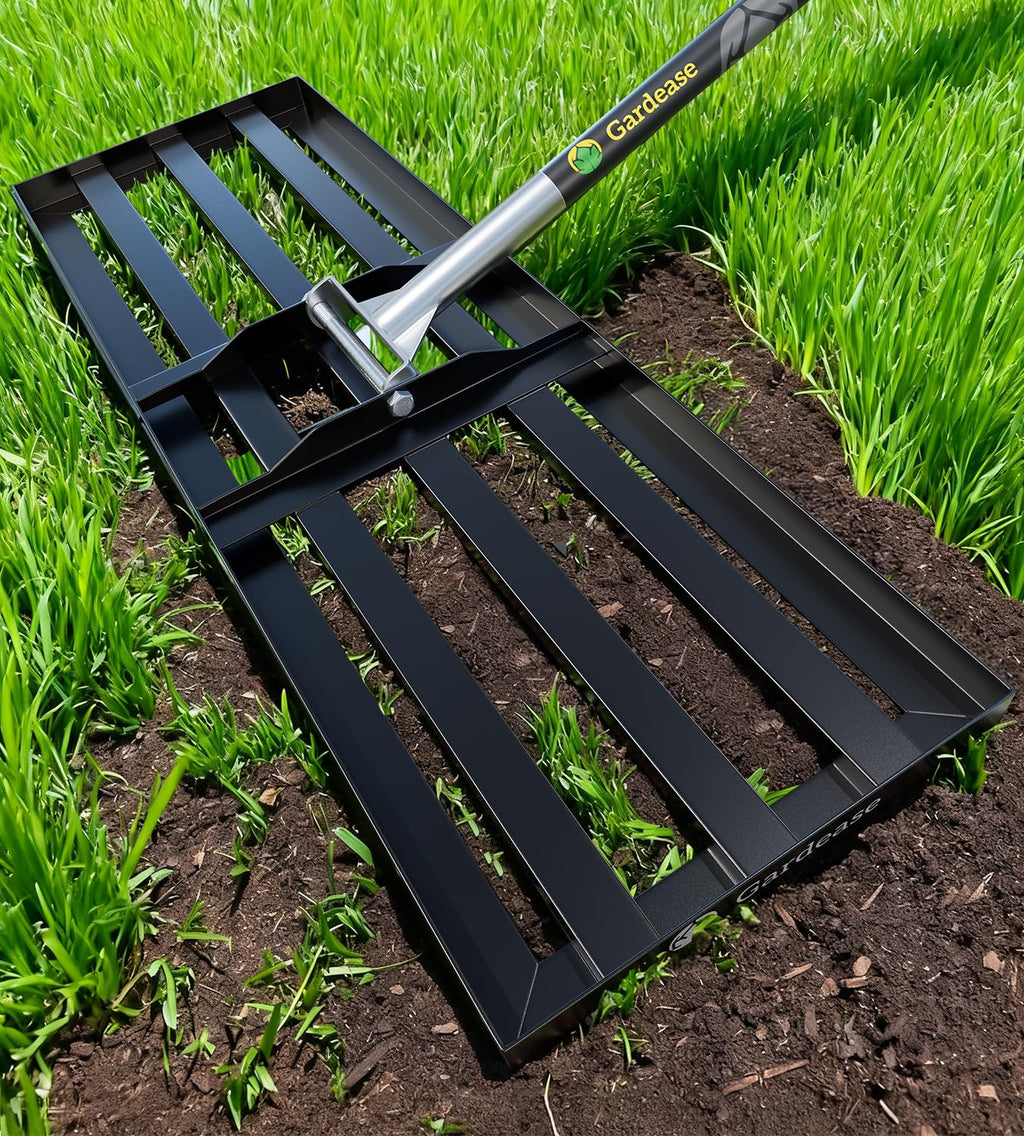 Gardease Lawn Leveling Rake, 30" x 10", Heavy Duty Steel Lawn Leveler