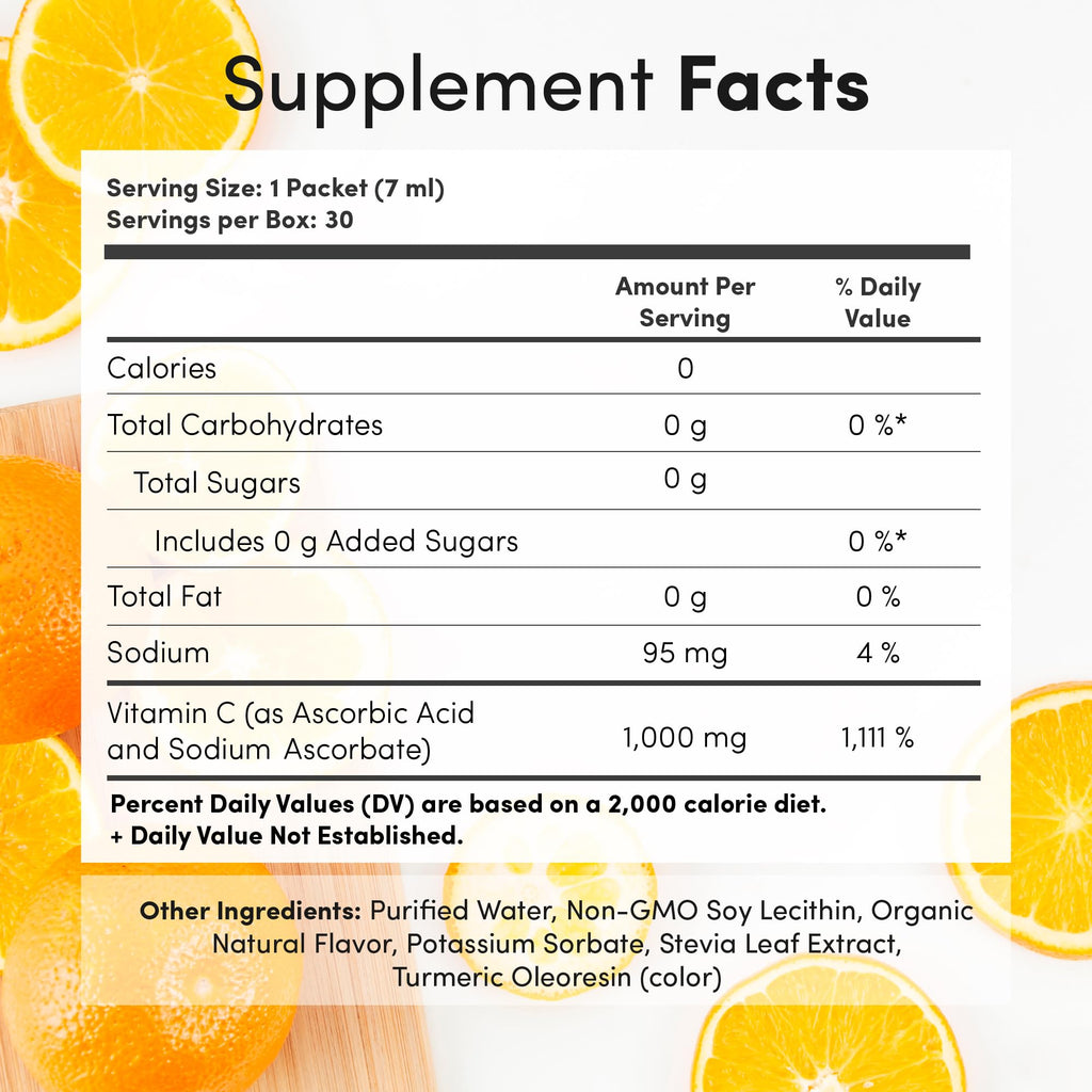 Aurora Nutrascience Liposomal Vitamin C 1,000mg High Absorption – Immune Support Supplement for Active Lifestyles, Oral Liquid Antioxidant, Gluten-Free, Non-GMO, 30 Single Serve Travel Packets