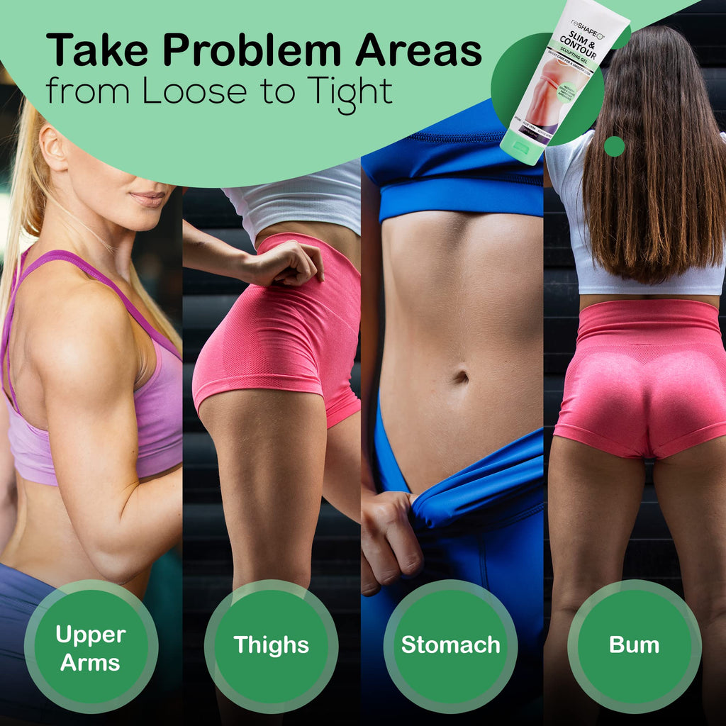 Reshape+ Anti-Cellulite Skin Tightening Gel - Firming Cream for Stretch Marks, 8 fl oz (2-Pack)