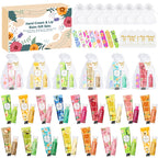 YUEONEWIN 24 Sets Bulk Gifts For Women, Hand Cream Lotion, Lip Balm, Mini Nail Files Gifts Set with Organza Bags, Thank You Card, Baby Shower Bridal Wedding Favor for Guests, Christmas Gift for Women