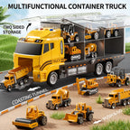 NIPLOOOW Kids Boys Construction Truck Vehicle Toy Set with Play Mat and Die-Cast Toy Car, Transport Carrier Truck for Kids 3-5, Birthday Gifts Toys for 3-8 Year Old Boys