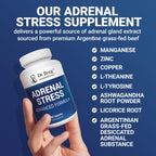 Dr. Berg’s Adrenal Stress Advanced Formula - Adrenal Support Supplements for Stress, Mood and Energy Support - Adrenal Supplements - Cortisol Manager with Ashwagandha - 90 Capsules