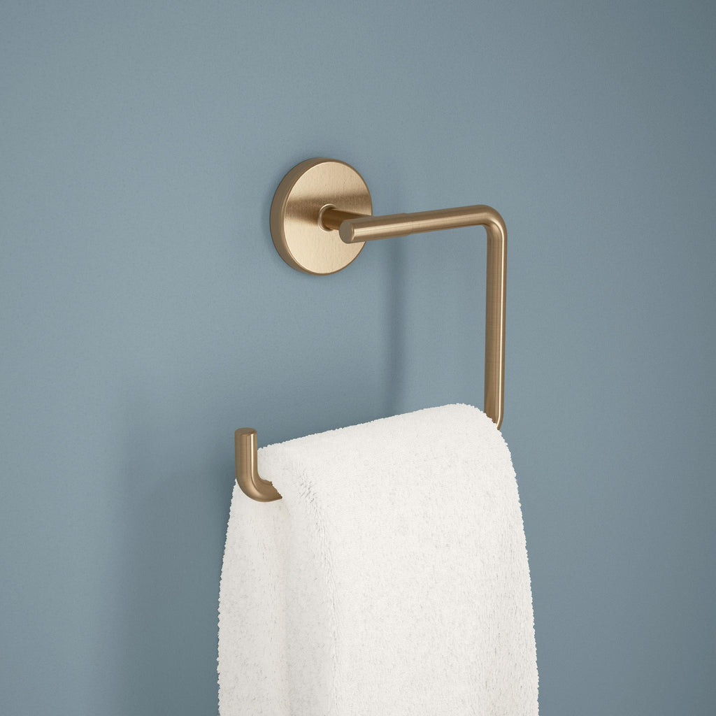 Delta Hand Towel Holder | Square Champagne Bronze Ring for Hanging Towels in Kitchen, Bathroom | Trinsic Accessories
