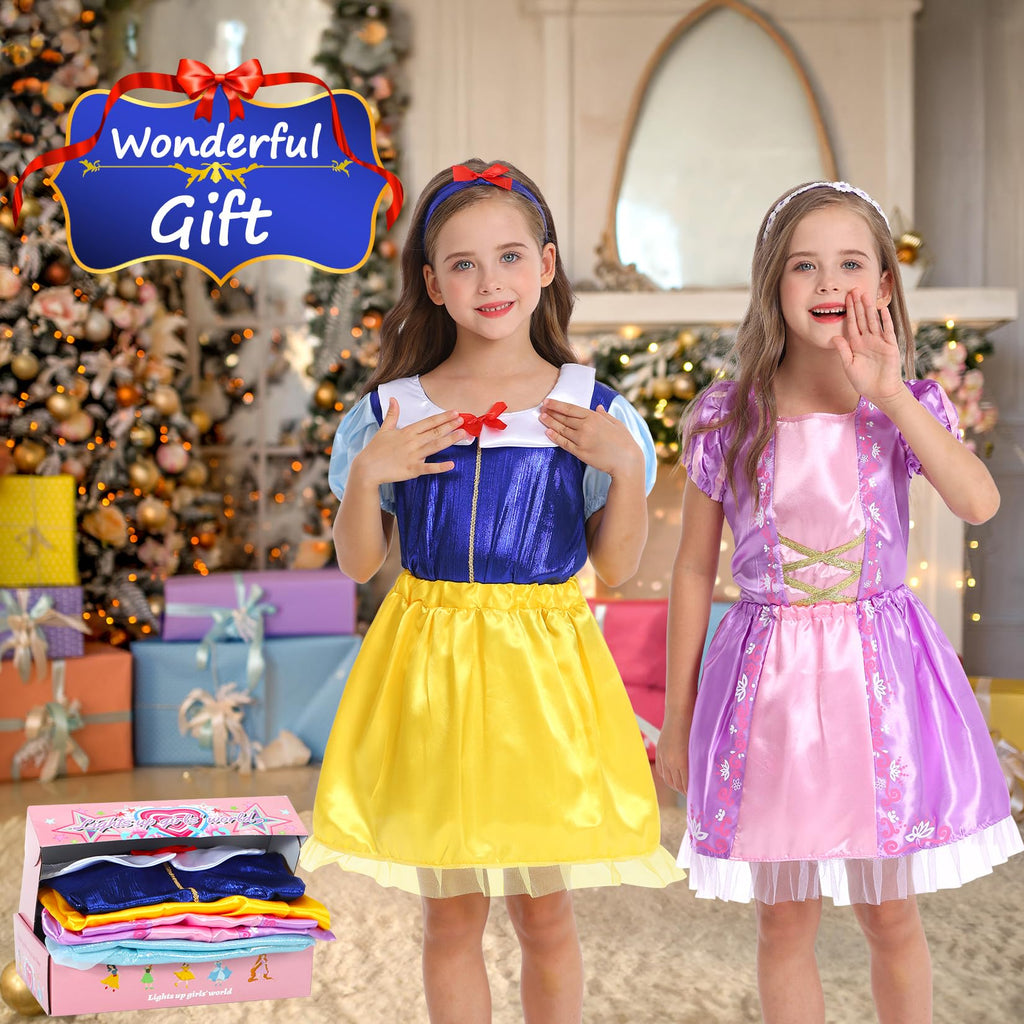 LIMIROLER 18 Pcs Princess Dress Up Clothes for Girls Role Play Gift Set