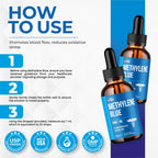 Methylene Blue Drops 1% USP Grade Third Party Lab Tested - USA Made - Formaldehyde Free, Increased Absorption, Blue Methylene Supreme Supplement for Humans, Methane Azul De Metileno Para Humanos (2oz)