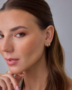 PAVOI Double Statement Huggie Earring Set, 925 Silver, Yellow Gold