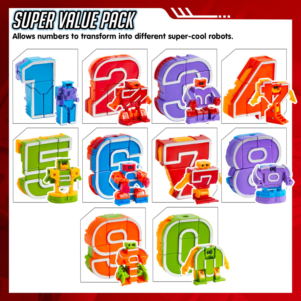 JOYIN 10 Pcs Number Bots Educational Toys, Number Bots, Action Figure Learning Toys, Christmas Birthday Gifts for Kids Boys Girls 3 4 5 6 Years Old