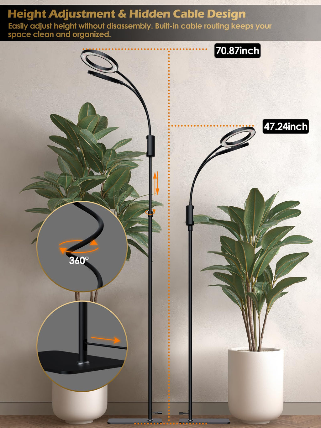 48W Smart Grow Lights for Indoor Plants, Full Spectrum LED Plant Light