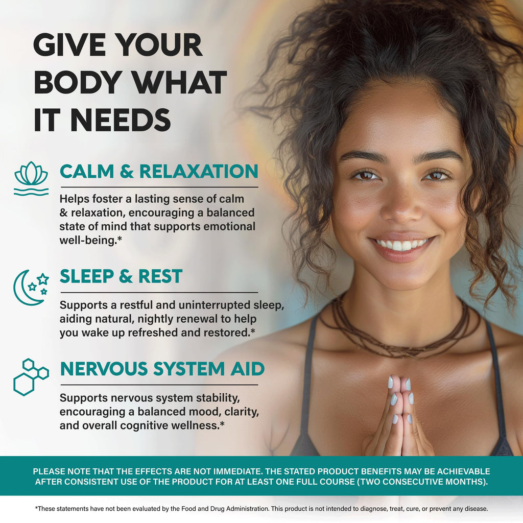 GABA L-Theanine 900 mg - Made in USA - Magnesium | Vitamin B6 - Calm, Sleep, Relaxation & Mood Support - 750 mg Gamma AminoButyric Acid, 150 mg L-Theanine - Non-Habit Forming, Vegan - 120 Capsules