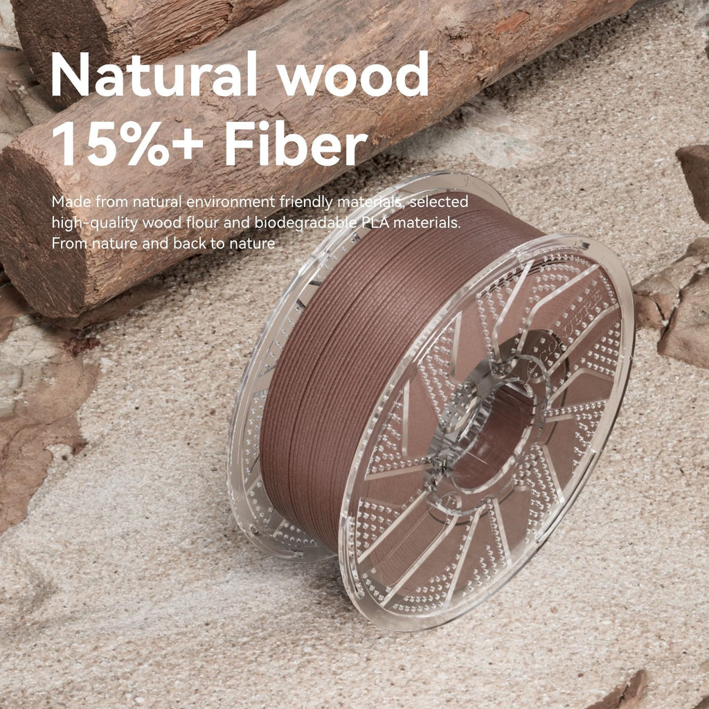 Chitu Systems Conjure Wood PLA Filament 1.75mm, Using Reusable Spool Compatible with Bambu Lab Refill Filament, Walnut Wood 2KG Spool (4.4lbs), 3D Printing Filament Bundle