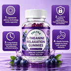 Tulvex L-Theanine Calm Gummies 200mg, Sugar-Free Liposomal L Theanine Supplement for Brain, Relax, Zzz, Stress,Fast-Acting Calm & Mood Support, Vitamin B6, Vegan,Non-GMO