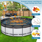 18 FT Pool Leaf Net Cover for Above Ground Pools, Ultra-Fine 0.15’’ Mesh Pool Cover with Winch & Cable, Pool Leaf Cover Prevents Leaves and Debris from Entering Pool