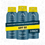 Oars + Alps SPF 50 Face & Body Broad Spectrum Sunscreen Spray | Fast-Absorbing, Lightweight, Non-Greasy, Hawaii Reef Act 104 Compliant, Water-Resistant, Octinoxate + Oxybenzone Free, 1.87 Oz, 3 Pack